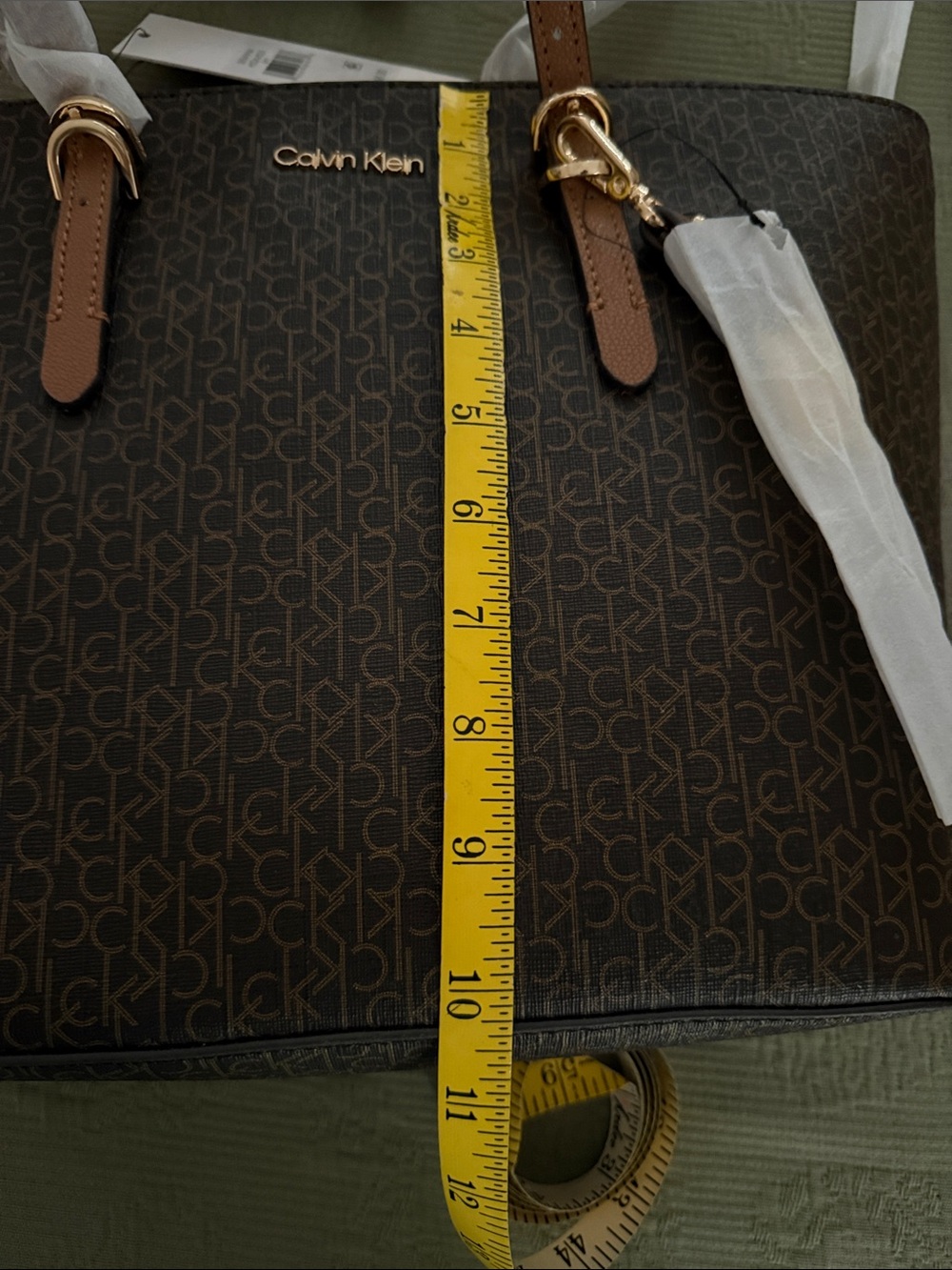Calvin Klein Dark Brown Logo Tote - Picture 4 of 7